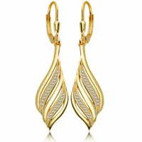 Złote Kolczyki Damskie Wiszące dla kobiety srebro 925 ZŁOCONE