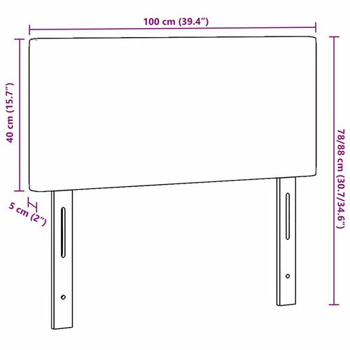 Zagłówek Z zagłówkiem Jasnozielono-szary 100 cm Tkanina rib na Arena.pl