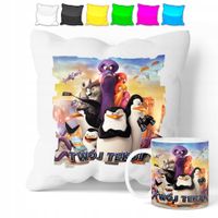 ZESTAW: KUBEK + POSZEWKA - PINGWINY - PREZENT WIELE WZORÓW + IMIĘ