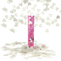 KONFETTI TUBA STRZELAJĄCA BIAŁE SERCA ŚLUB WESELE