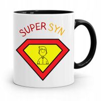 Kubek Czarny Prezent Dla Syna Dziecka Super Syn Z Nadrukiem Ze Zdjęciem