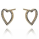 kolczyki ze stali chirurgicznej pozłacane serce kst3086