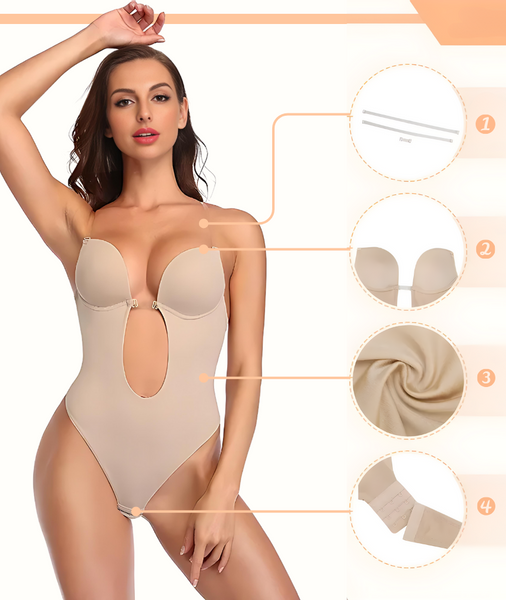 Beżowe body do sukni z odkrytymi plecami w rozmiarze 38 zdjęcie 2