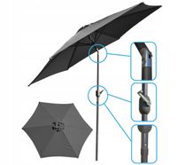 Parasol klasyczny Saska garden szary 300 x 230 cm
