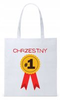 Torba Biała Eco Shopper Dla Chrzestnego Prezent Z Nadrukiem Ze Zdjęciem