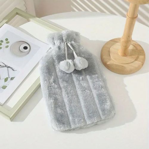 TERMOFOR NA WODĘ 2L W POKROWCU PLUSZOWY OGRZEWACZ GUMOWY W SWETERKU SZARY na Arena.pl