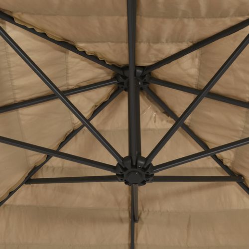 Parasol ogrodowy z LED, stalowy słupek, brązowy, 268x268x226 cm na Arena.pl