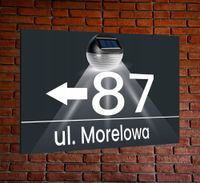 TABLICZKA ADRESOWA oświetlona z lampką ANTRACYT aluminiowa numer na dom