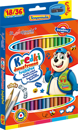 KREDKI DWUSTRONNE TRÓJKĄTNE 18/36 KOL Z TEMPERÓWKĄ BAMBINO na Arena.pl