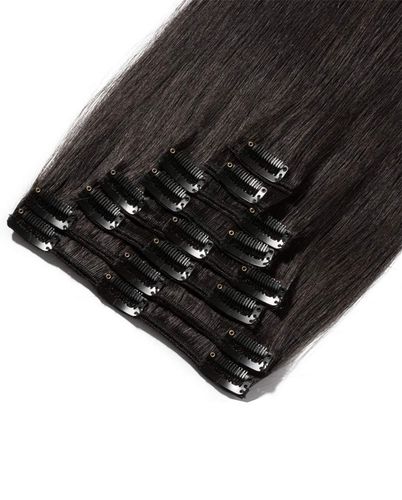 DOCZEPIANE WŁOSY Clip In Jak Naturalne Dopinki Proste Długie 6 Taśm 60 cm na Arena.pl