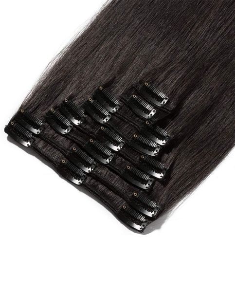 DOCZEPIANE WŁOSY Clip In Jak Naturalne Dopinki Proste Długie 6 Taśm 60 cm zdjęcie 3