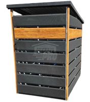 Wiata śmietnikowa 1,2x2 m Antracyt + złoty dąb - pad tył GP356