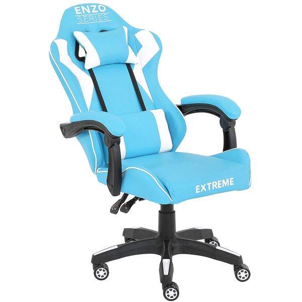 Fotel Gamingowy dla Gracza ENZO Blue/White zdjęcie 4
