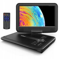 9" LCD Przenośny Odtwarzacz DVD Samochodowy HD Czarne na 2000mAh Baterią