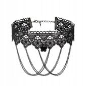CHOKER Koronkowy Haft Czarny NASZYJNIK Gothic CH02
