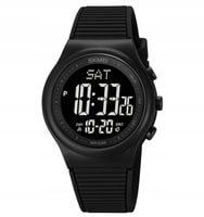 Zegarek damski SKMEI elektroniczny czarny biały czytelna tarcza