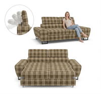 Kanapa sofa rozkładana f spania reg zagłówek pleciona brąz Savio 2 os