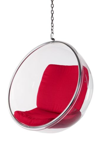 Fotel Bańka transparent/czerw poduszka D2 na Arena.pl