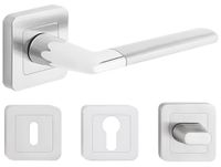 KLAMKA DRZWIOWA ISKRA NIKIEL SATYNA KOMPLET ROZET