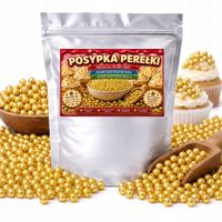 POSYPKA CUKROWA PEREŁKI ZŁOTE METALICZNE DO TORTÓW BABECZEK DESERÓW 50G