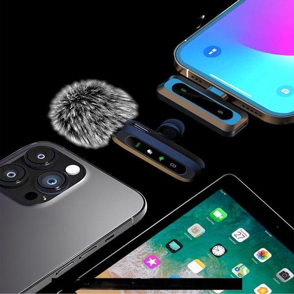 2X Mikrofon Bezprzewodowy Krawatowy Do Iphone Ios Android Telefonu Komputer zdjęcie 3