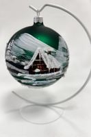 Zielona Ręcznie Robiona Bombka na Stojaku na Prezent Duża 120