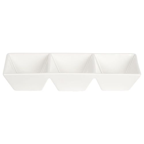 Miseczki na przekąski ceramiczne białe potrójne 29 cm na Arena.pl