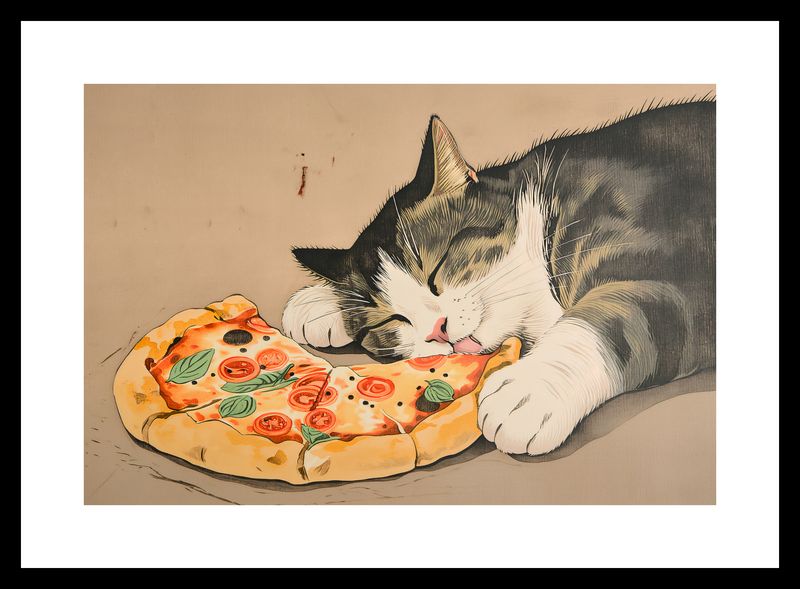 Plakat 30x20cm Pizza Dla Kota zdjęcie 3