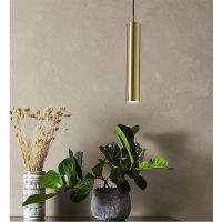 LAMPA wisząca RUBEN 107880 Markslojd okrągła OPRAWA metalowy ZWIS tuba złota