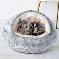 Legowisko pluszowe puchate miękkie poduszka domek 2w1 dla kota / psa (I049)