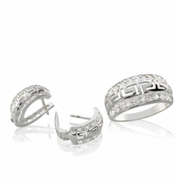 SREBRNY KOMPLET WZÓR GRECKI Z CYRKONIAMI PRÓBA SREBRA 925