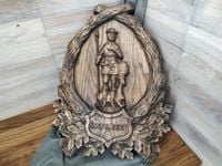 Obraz z drewna postać osoby Świętego Huberta 120cm