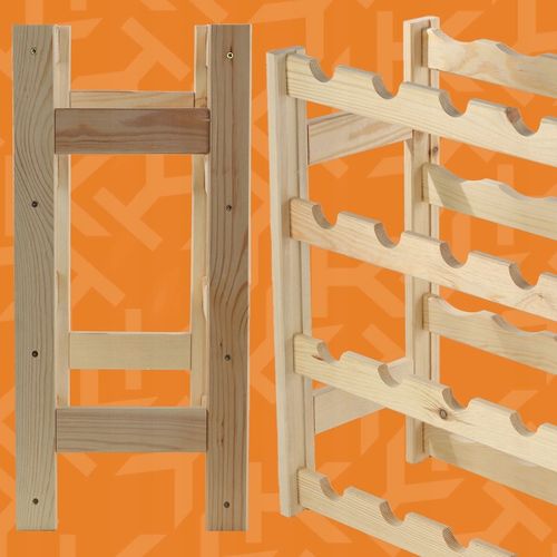 STOJAK REGAŁ NA WINO BUTELKI DREWNIANY 20 BUTELEK PÓŁKA NA ALKOHOL na Arena.pl