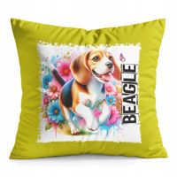 PODUSZKA ŻÓŁTA PREZENT - PIES PSY PIESEK RASA BEAGLE