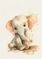 Plakat 21x29,7cm Siwy Słonik