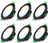 ALUSSO Reflektor 7W LED 3 kolory, regulowane, IP44, 6 szt., czarny