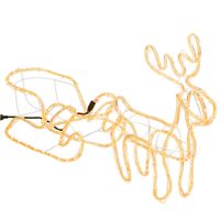 Renifer Led 122 cm świąteczny z saniami świetlna dekoracja do ogrodu biały ciepły