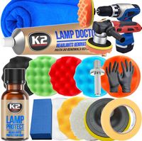 K2 ZESTAW DO POLEROWANIA LAMP RENOWACJI REFLEKTORÓW PASTA POWŁOKA OCHRONNA