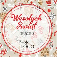 naklejki ŚWIĄTECZNE z życzeniami twoim LOGO 50szt