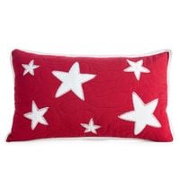 Poszewka świąteczna z aplikacją gwiazdki 30X50 czerwona+biała
