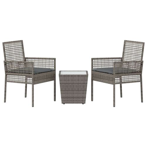 Zestaw Bistro Ogrodowego 3 pcs Szary Polirattan na Arena.pl