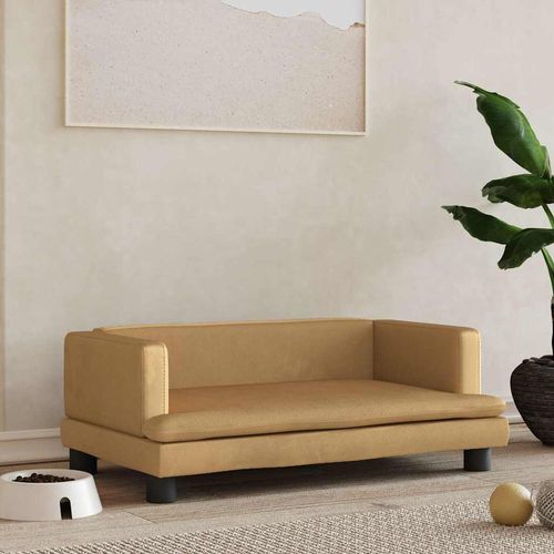 Legowisko dla psa, brązowe, 80x45x30 cm, aksamit na Arena.pl