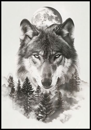 Plakat 68x98cm Wilczy Duch Lasu na Arena.pl