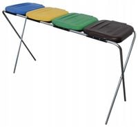 stojak do segregacji odpadów (4-stanowiskowy) niebieski, zielony, brązowy