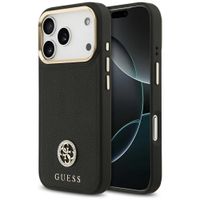 Etui Guess Grained Strass Logo MagSafe do iPhone 17 Pro czarny