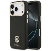 Etui Guess Grained Strass Logo MagSafe do iPhone 17 Pro czarny