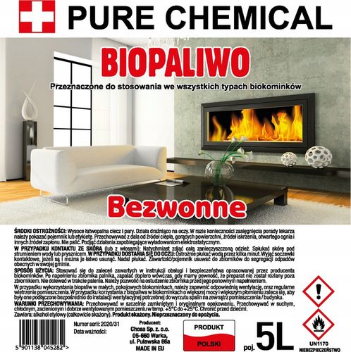 BIOETANOL BIOPALIWO DO BIOKOMINKA BEZWONNE 20l 4x5 na Arena.pl