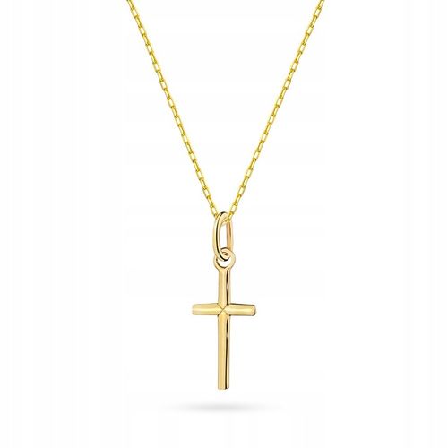 ZŁOTY ŁAŃCUSZEK z KRZYŻYKIEM 585 CHRZEST KOMUNIA na Arena.pl