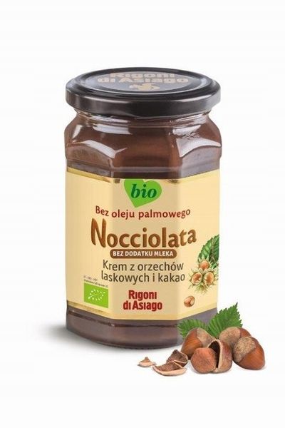 NOCCIOLATA KREM Z ORZECHÓW LASKOWYCH KAKAO BEZ MLEKA LAKTOZY BIO 250g zdjęcie 1
