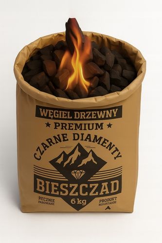 Węgiel Drzewny do Grilla 12 kg Bieszczad Czarne Diamenty Premium do na Arena.pl